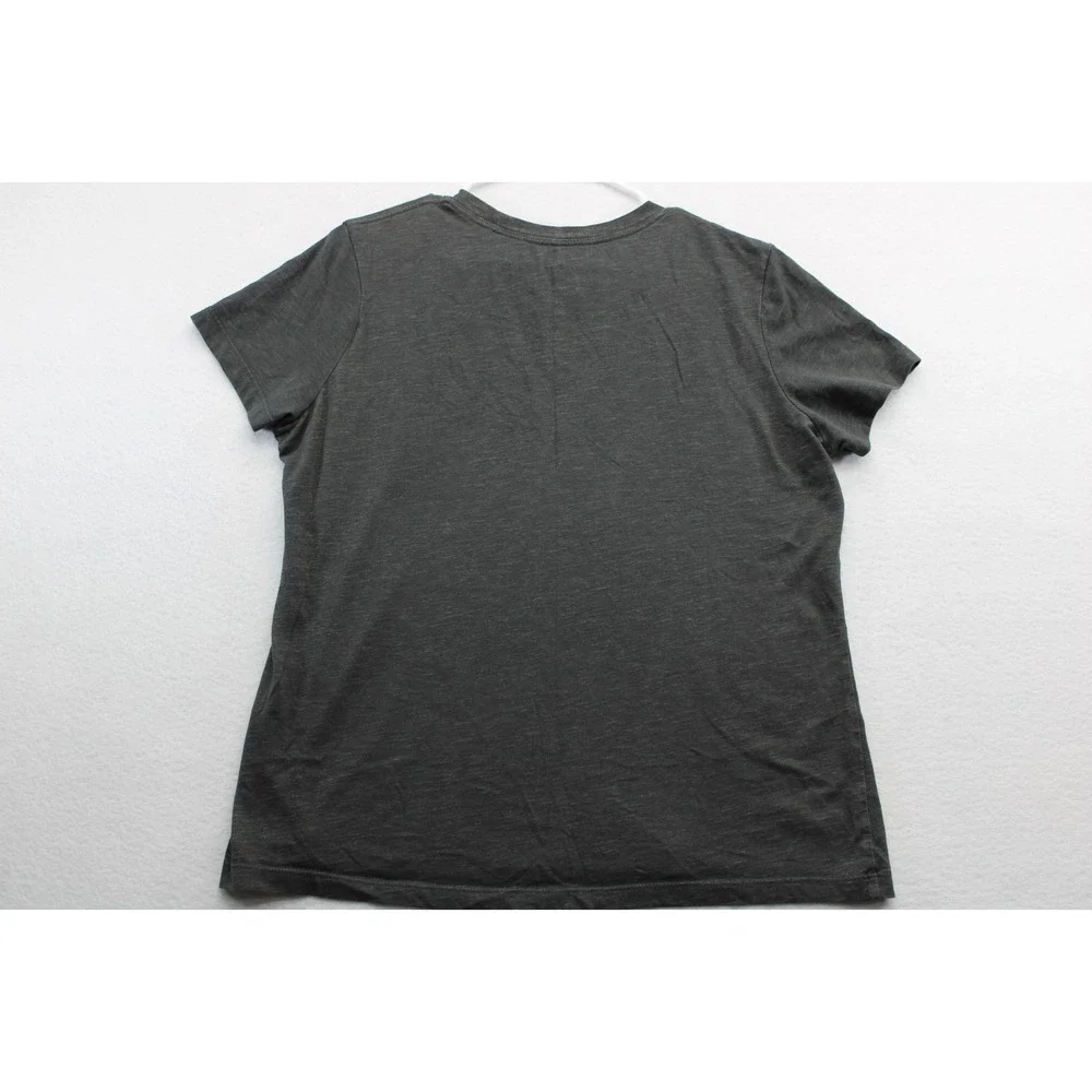 Nike Dri-Fit Gray Pink Swoosh Athletic T-Shirt Size L Running Workout Tee